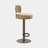 Fidato Round Back Luxury Bar Stool, side view