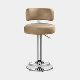 Fidato Round Back Luxury Bar Stool, shown with chrome base