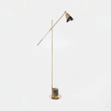 Castro Lighting Savoye Floor Lamp in gold-plated brass with Emperador marble, available from Touched Interiors UK