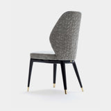 Giorgio Collection Charisma Dining Chair in grey velvet with black bubinga burl legs