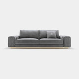 Giorgio Collection Charisma Sofa in grey velvet with a light gold chrome base