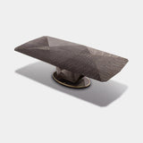 Giorgio Collection Infinity Rectangular Dining Table, Wooden Base in Makore mahogany