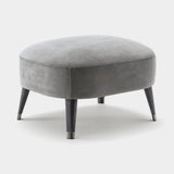 Giorgio Collection Mirage Occasional Chair Ottoman in grey velvet