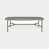 Golfo Soft Corner Luxury Dining Table in Travertino Silver marble