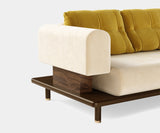 Illuminate Your Living Room with the Grant Modern Sofa. Create a warm and inviting atmosphere in your living room with the Grant sofa by Mezzo Collection. This modern masterpiece features a comfortable asymmetrical design, luxurious fabric upholstery, and a sleek matte wood frame, perfect for entertaining guests or relaxing in style.