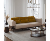 Grant Sofa: Customizable Fabric Options for a Personalized Touch. Experience the epitome of design flexibility with the Grant sofa by Mezzo Collection. This modern asymmetrical masterpiece boasts a luxurious matte wood frame and plush fabric upholstery, available in a curated range of colors to perfectly match your vision and existing décor.