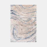 Hand-Woven Azzurro Marble Viscose Rug in Azzurro marble