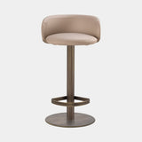 Ilaria Gas Lift Luxury Bar Stool with brown burnished brass base