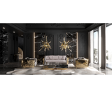 Boca do Lobo Imperfectio Sofa in a dark panelled living room