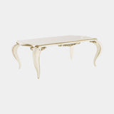 Capri Dining Table in cream lacquer with gold leaf trim