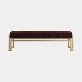 Jetclass Jazz Bench in chocolate velvet on a gold frame