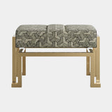 Jetclass Jazz Stool in a patterned fabric on a brushed gold frame