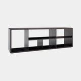 Knox Low Bookcase in walnut veneer with black lacquer