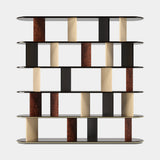 La Cascata Bookcase in walnut and cream lacquer