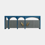 Niemeyer Sideboard in blue lacquer with grey wood doors