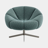 Jetclass Scott Swivel Armchair in teal velvet on a gun metal base