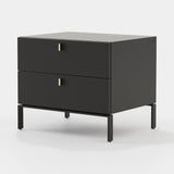 Laskasas Amber Bedside Table in Black Lacquer Matte