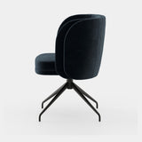 Laskasas Ambrose Office Chair in Vienna Deep Blue velvet, third view