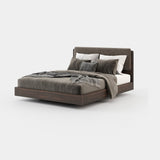 Laskasas Bruny Bed in Vienna Khaki velvet