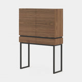 Laskasas Cannes Bar Cabinet in Walnut Veneer Matte