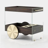 Laskasas Eleanor Tea Cart in Smoked Eucalyptus Veneer Matte