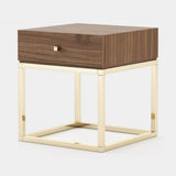 Laskasas Ester Bedside Table in Walnut Veneer Matte