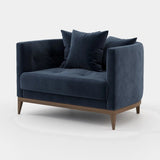Laskasas Harold Armchair in Vienna Deep Blue velvet