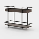 Laskasas Janice Tea Cart in Smoked Eucalyptus Veneer Matte