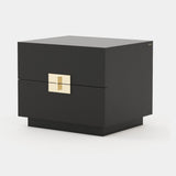 Laskasas Lady Bedside Table in Black Lacquer Matte