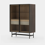 Laskasas Morrison Bar Cabinet in Smoked Eucalyptus Veneer Matte