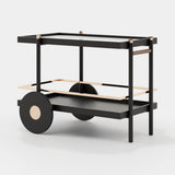 Laskasas Pitt Tea Cart in Black Lacquer Matte