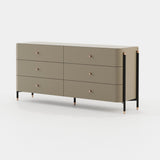 Laskasas Rosie Chest of Drawers in Beige Grey Lacquer Matte