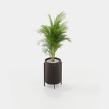 Laskasas Rosie Flower Pot in Smoked Eucalyptus Veneer Matte, third view