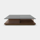 Caffe Latte Odisha Coffee Table in smoked glass, bronze glass and walnut