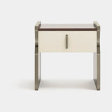 Lennox Leather Drawer Luxury Bedside Table, alternative angle