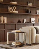 Laskasas Megan Side Table in Smoked Eucalyptus Veneer Matte, fourth view