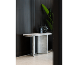 Logan Sahara Noir Marble Console Table: Luxury Entryway Furniture, alternative angle