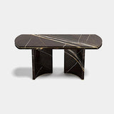 Logan Sahara Noir Marble Console Table: Luxury Entryway Furniture styled in a luxury interior
