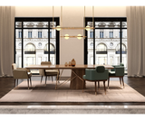 Luxury Dining Room with The Architect Table - Elevate your dining room with The Architect, a modern eco-luxury dining table by Outline. This handcrafted masterpiece in walnut and polished brass creates a stunning centrepiece for unforgettable gatherings.