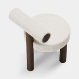 Caffe Latte Freddo Dining Chair in Ascot Pearl bouclé, view from above