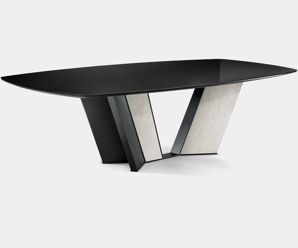 Luxury Italian Prisma Screen-Printed Glass Table - Avantgarde Collection