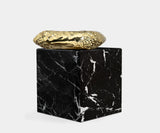 Boca do Lobo Stonehenge Nero Marquina Side Table, angled view