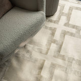 Luxury Viscose Geometric Lattice Rug, detail