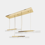 Luxxu Skyline III Suspension Lamp in gold plated brass and Ibiza marble