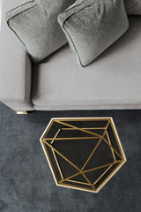 Harper Brown Tinted Glass Side Table, detail