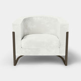 Caffe Latte Colombia Armchair in Friset Bouclé Wild White and bronze