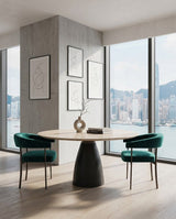 Mantova Conical Marble Luxury Dining Table in a room setting