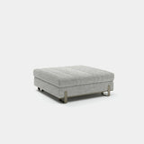 Margon Large Square Luxury Pouf: light grey fabric (Cat B) with metal feet