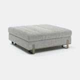 Margon Large Square Luxury Pouf: light grey fabric (Cat B) with metal feet