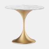 Mefisto Flared Base Luxury Side Table in Calacatta Gold marble